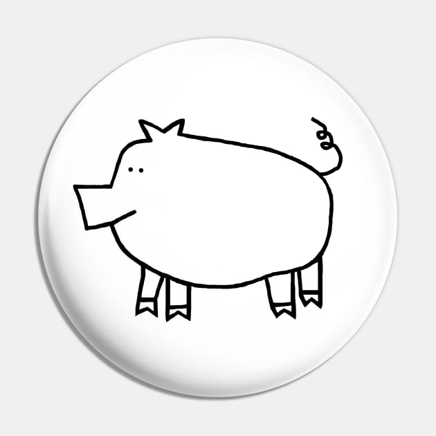 Pig Minimal Line Drawing Pin by ellenhenryart