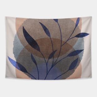 Neutral Boho Art Print, with flower and circles Tapestry