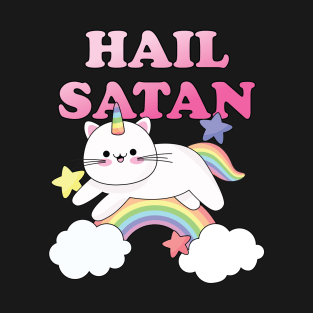 Hail Satan Rainbow Cat Unicorn T-Shirt