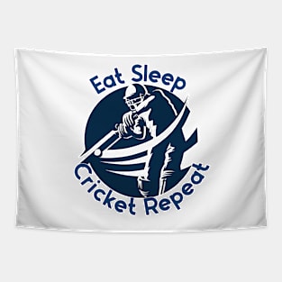 Eat Sleep Cricket Repeat Tapestry