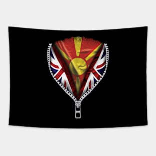 Macedonian Flag  Macedonia Flag zipped British Flag - Gift for Macedonian From Macedonia Tapestry