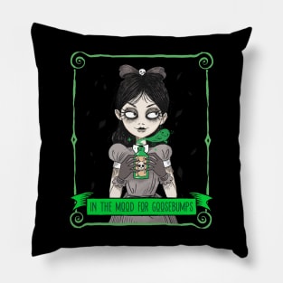 In The Mood Foe Goose Bumps Wednesday Addams Inspired Pillow