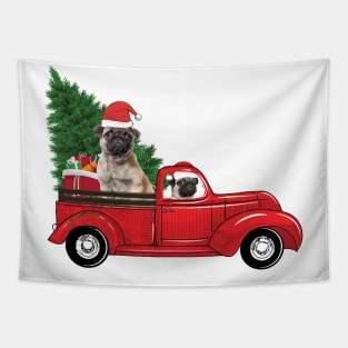 Funny Christmas Pug Dog Lovers Owners Christmas Xmas Tapestry