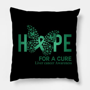 Hope For A Cure Butterfly Gift  Liver cancer 2 Pillow