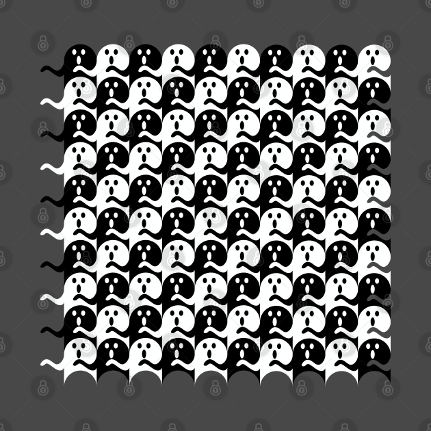 Ghost Tessellation Pattern (Black and White) by inotyler