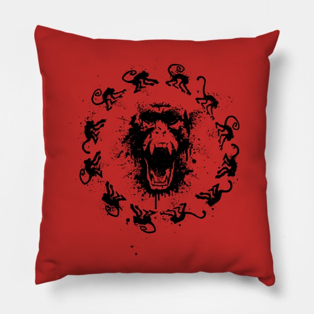 Monkey Fever Pillow by AndreusD