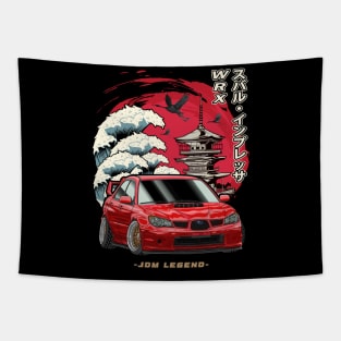 Nippon Red Subie Impreza WRX STi Hawk Eye Tapestry