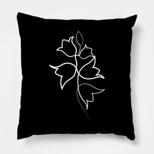 Bluebell Flower Minimal art | One Line Drawing | One Line Art Pillow