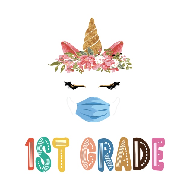 Quarantine Unicorn Hello 1st Grade 2020 Back To School by Sindibad_Shop