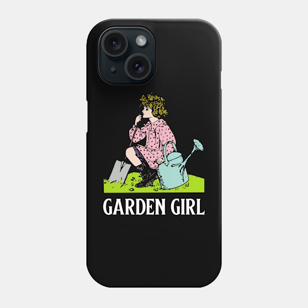 Gardening Lover - Vintage Garden Girl Phone Case by Whimsical Frank