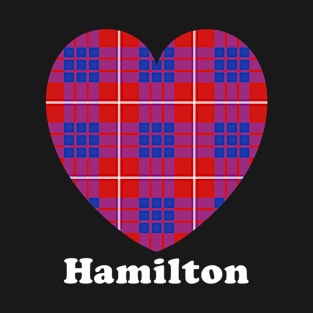 The HAMILTON Family Tartan 'Love Heart' Design T-Shirt