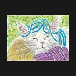 Cute cat  yarn balls art T-Shirt