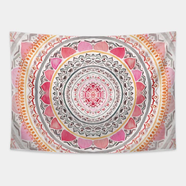 Pastel Bohemian Mandala Tapestry by TigaTiga