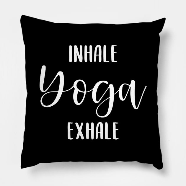 Inhale Exhale Yoga Workout Pillow by BlueTodyArt