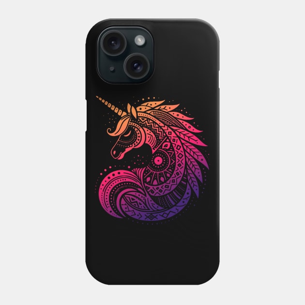 Ethereal Tribal Unicorn: Blending Mythology with Modern Styling Phone Case by Etno Lounge