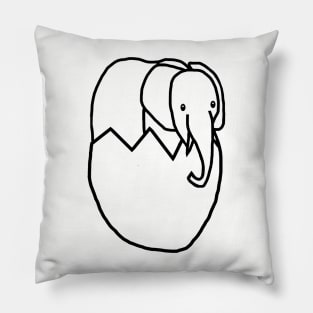 Baby Elephant Hatching from Easter Egg Outline Pillow