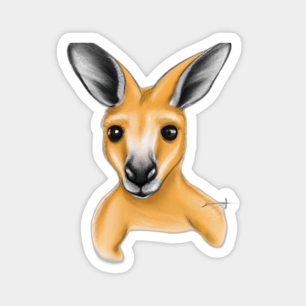 Cute Kangaroo Drawing Magnet by Play Zoo