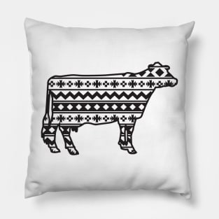 Dairy Cow with Southwest Pattern Pillow