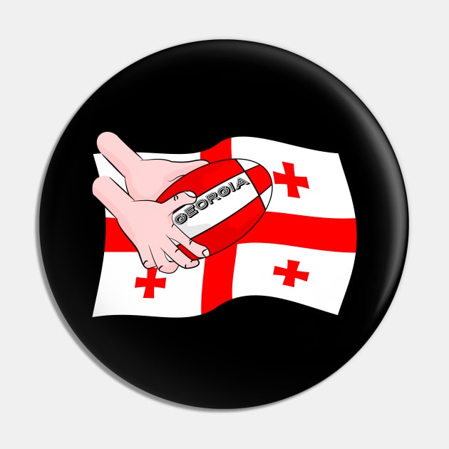 Rugby Georgia Flag Pin by mailboxdisco