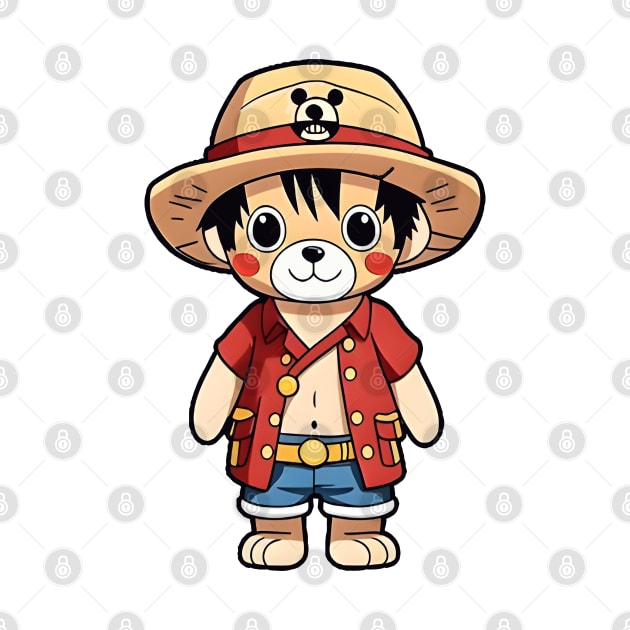 Cute straw hat bear kawaii by Teddy Club