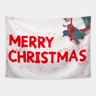 Red Fasbytes Xmas, Merry Christmas typography Tapestry