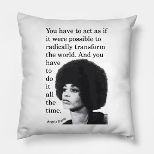 Angela Davis Sticker Pillow