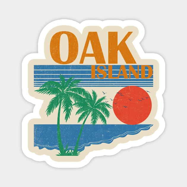 Oak Island \\ Retro Vintage Design Magnet by KianOlsen Art