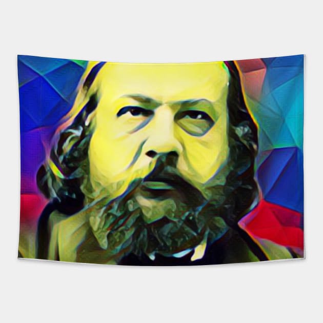 Theophile Gautier Colourful Portrait | Theophile Gautier Artwork 7 Tapestry by JustLit