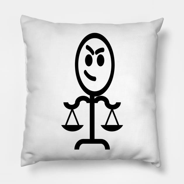 libra stick figures Pillow by FromBerlinGift