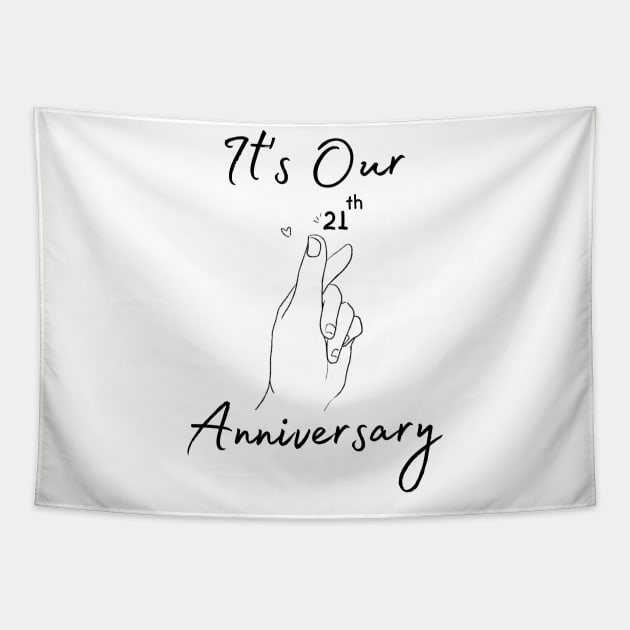 It's Our Twenty First Anniversary Tapestry by bellamarcella