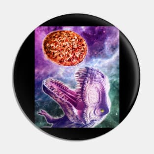 Pizza Dinosaur In Space Pin