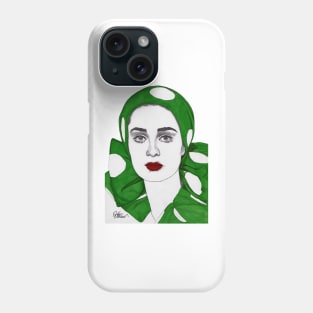 Girl with a Green Scarf Phone Case
