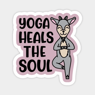 Yoga Heals The Soul Goat Yoga Fitness Cute Funny Magnet