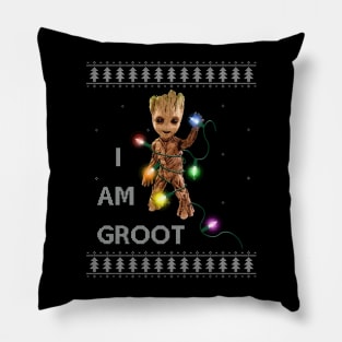 Baby Groot Christmas Lights Guardians Of The Galaxy Pillow