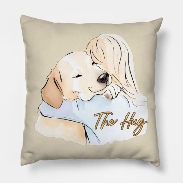 The Hug - Golden Retriever Pillow by ZogDog Pro