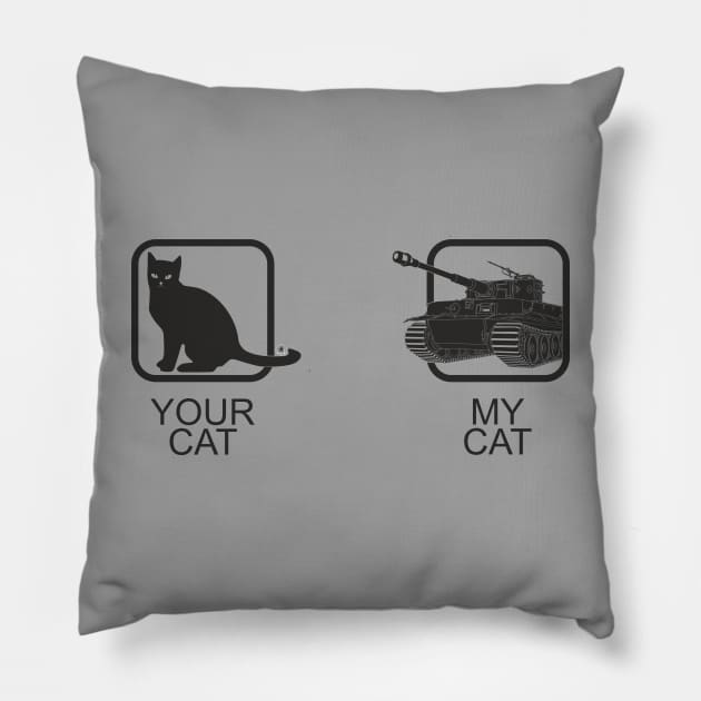 Pz-VI Tiger Your cat, my cat Pillow by FAawRay