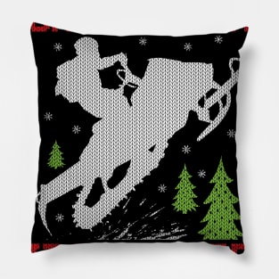 Fun Christmas Snowmobiler Pillow