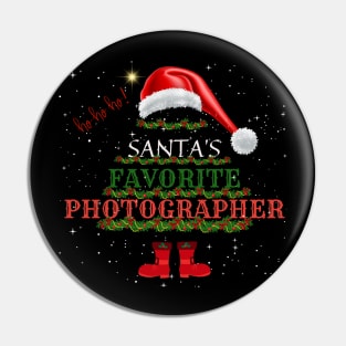 Santa's Favorite Photographer Christmas Gift Pin