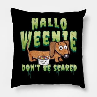 Hallo Weenie Dachshund Halloween Pillow