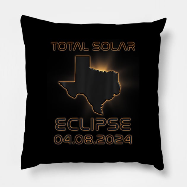 Total Solar Eclipse Texas 2024 - Texas Eclipse Pillow by Diana-Arts-C