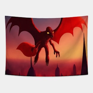 creepy flying lizard demon Tapestry