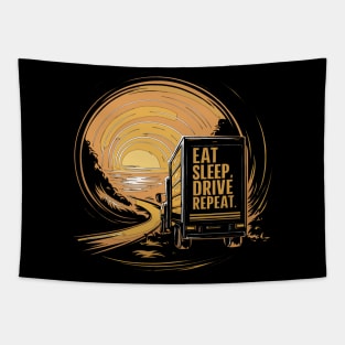 Vintage Father's Day Truck Driver Tapestry