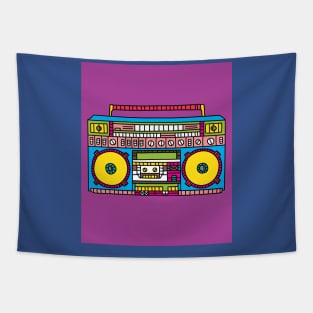 Old Colorful Stylish Retro Music Radios Tapestry