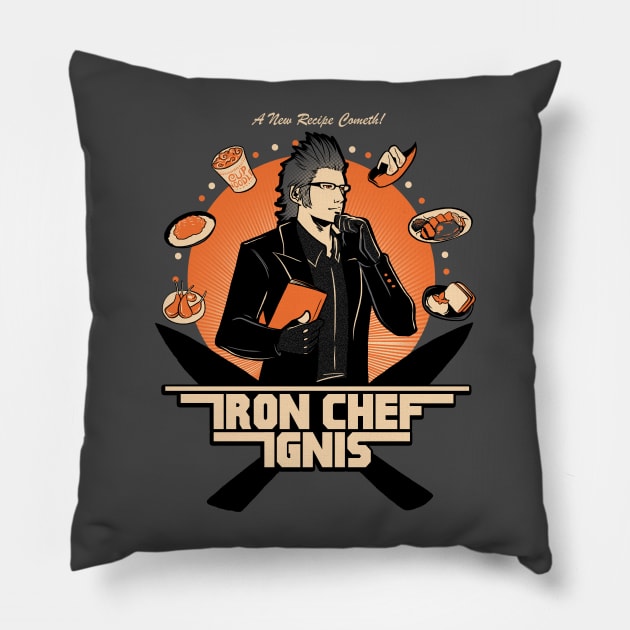 Iron Chef Ignis! Pillow by savagesparrow