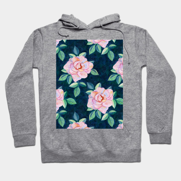 Simple Pink Rose Oil Painting Pattern Rose Hoodie Teepublic