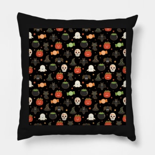 Halloween Pattern Pumpkins Ghosts Bats Pillow