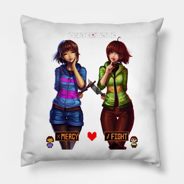 Undertale Frisk and Chara Pillow by PuddingzZ