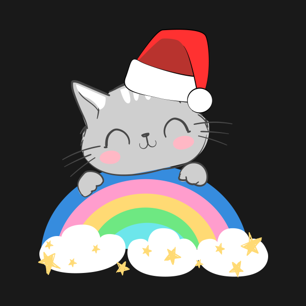 Disover Christmas cat rainbow - Christmas Cat - T-Shirt