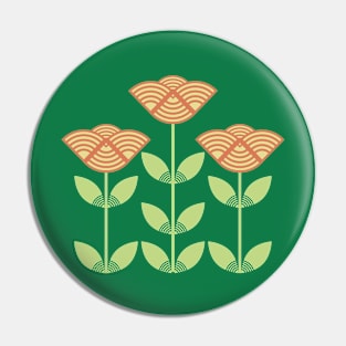 Three Japanese style flowers Pin