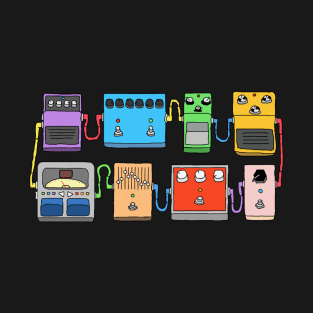 Guitar Pedals Illustration Guitarist Musician Gift Sticker Mug Shirt T-Shirt